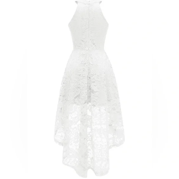 NWT Dressystar Halter Floral Hi-Lo Lace Party Dress Sz Medium - Picture 2 of 8